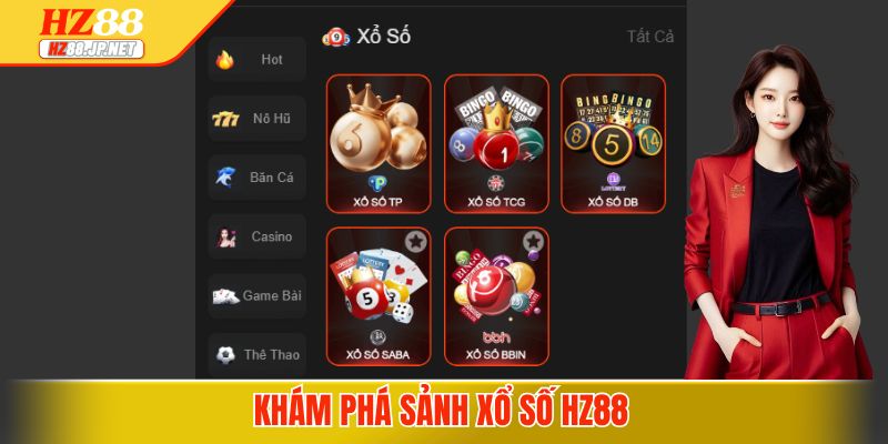 Khám phá sảnh Xổ số HZ88