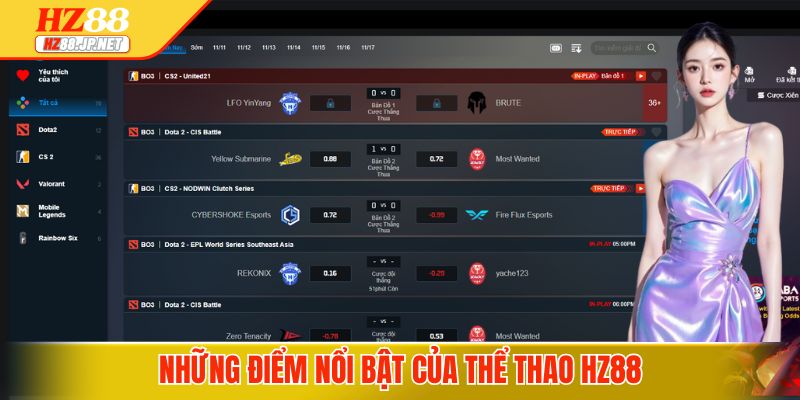 Những điểm nổi bật của Thể thao HZ88